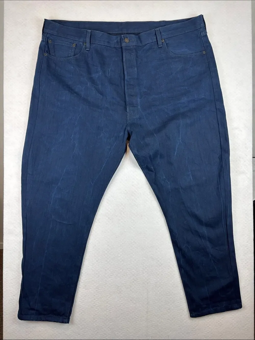 Levi’s 501 Men’s Jeans W46 L34 Dark Wash Button Fly Straight Leg Denim Pants